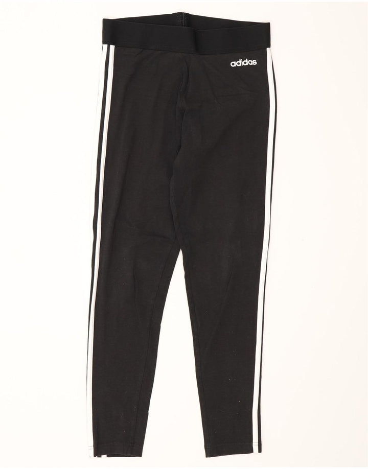 Adidas Dame Leggings UK 12/14 Medium Sort Bomuld