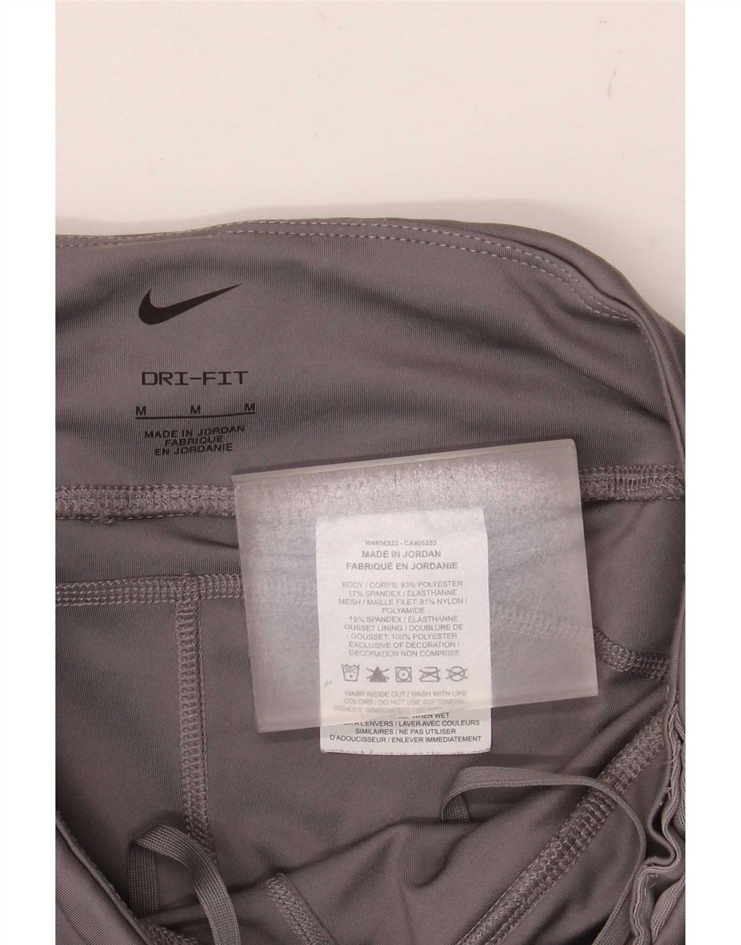 Nike Dame Dri Fit Crop Leggings UK 12 Medium Grey Polyester