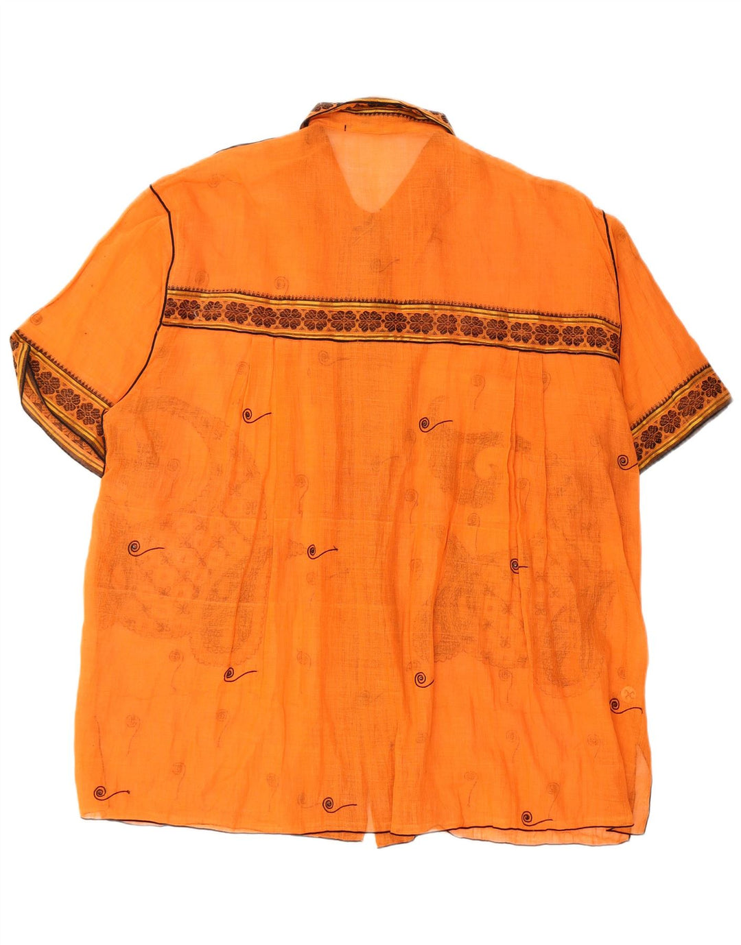 PAUL ROPP Dame See Through Oversized skjorte UK 14 Medium Orange Paisley