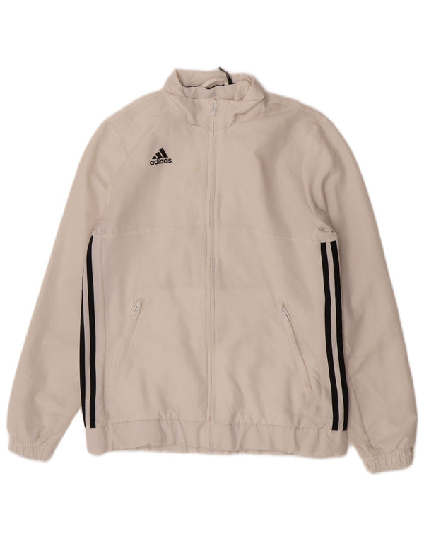 Adidas Womens Regular Fit Tracksuit Top Jacket UK 12/14 Medium White Sports