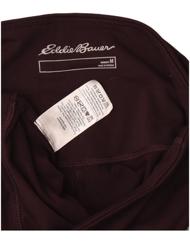 Eddie Bauer Dame Capri Leggings UK 12 Medium Burgundy Polyester