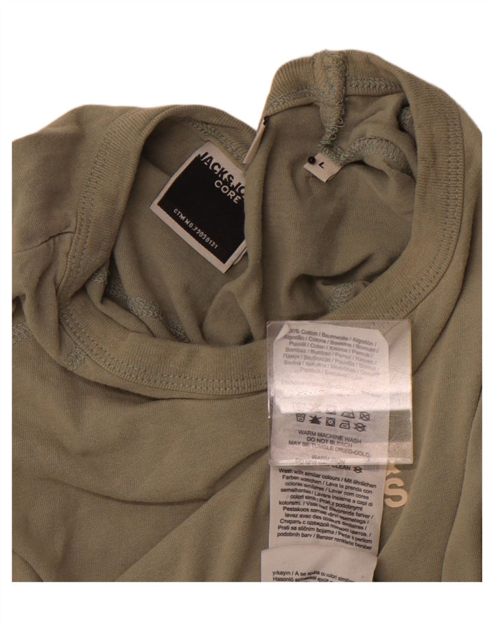 JACK & JONES Herre T-Shirt Top Stor Khaki Bomuld