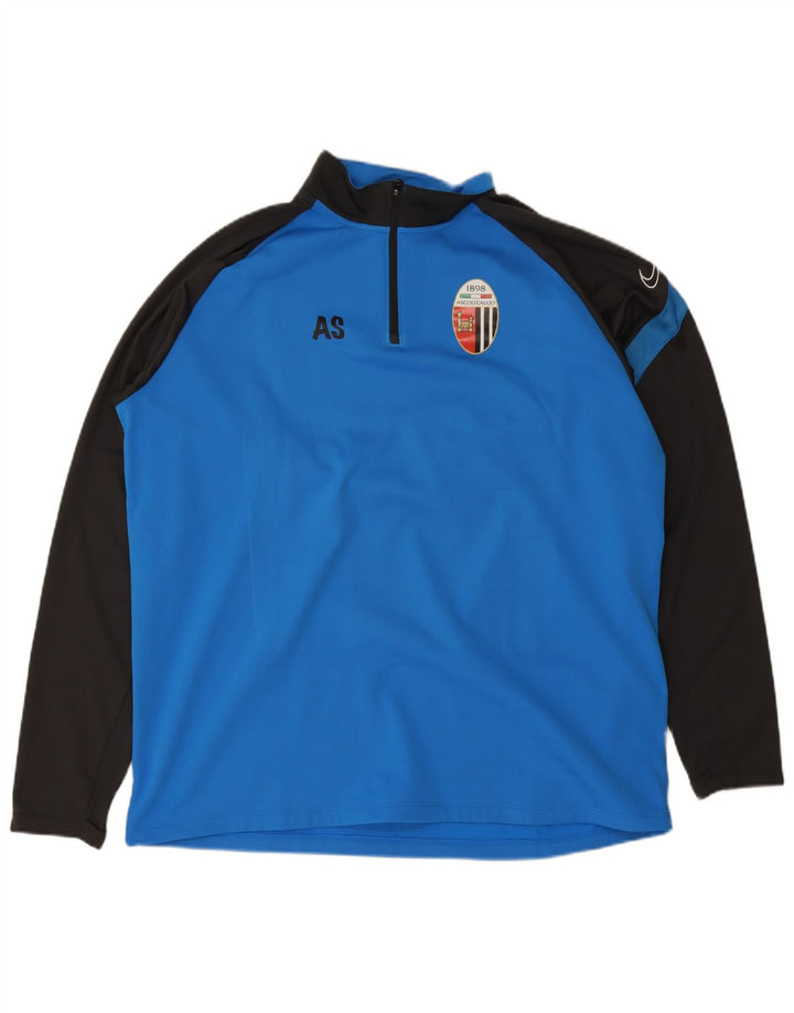 Nike Herre Dri Fit Grafisk Pullover Træningsdragt Top 2XL Blå Colourblock