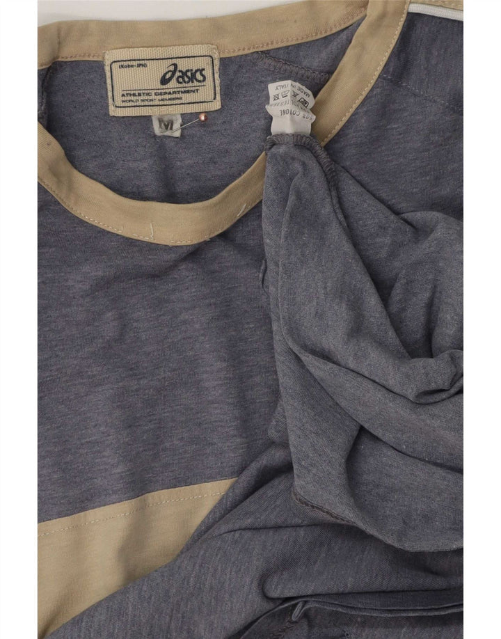 Asics Herre T-shirt Top Medium Blue Colourblock Bomuld