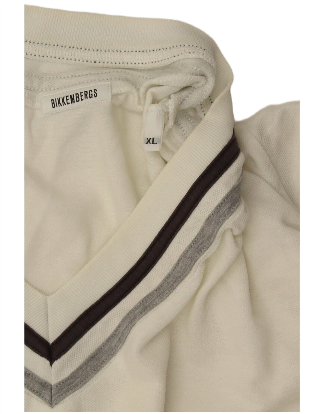 Bikkembergs Herre T-Shirt Top XL Hvid Stribet