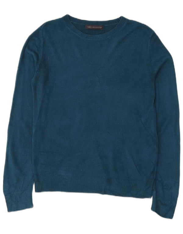 Marks & Spencer Dame Boat Neck Jumper Sweater UK 10 Small Navy Blue