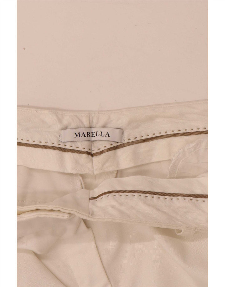 Marella Dame Straight Cropped Trousers W28 L26 White
