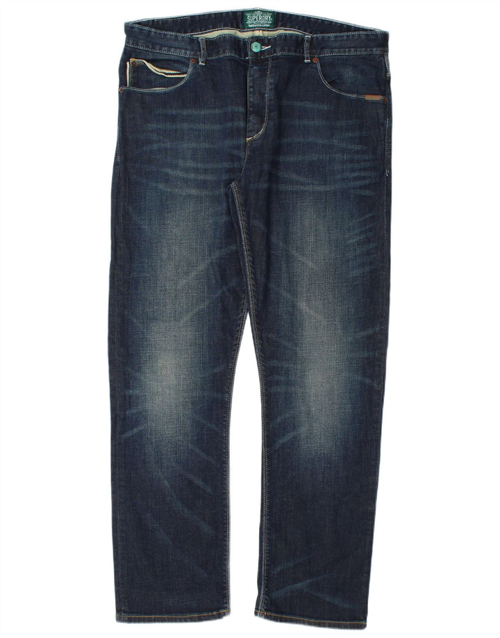 Superdry Straight Jeans til mænd W36 L32 blå bomuld