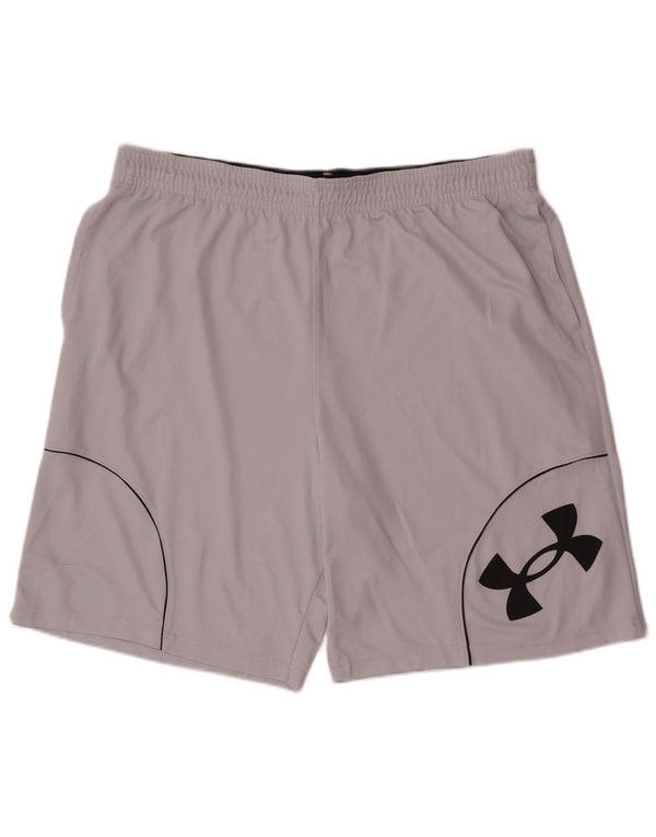 Under Armour Herre grafiske sportsshorts 2XL grå polyester