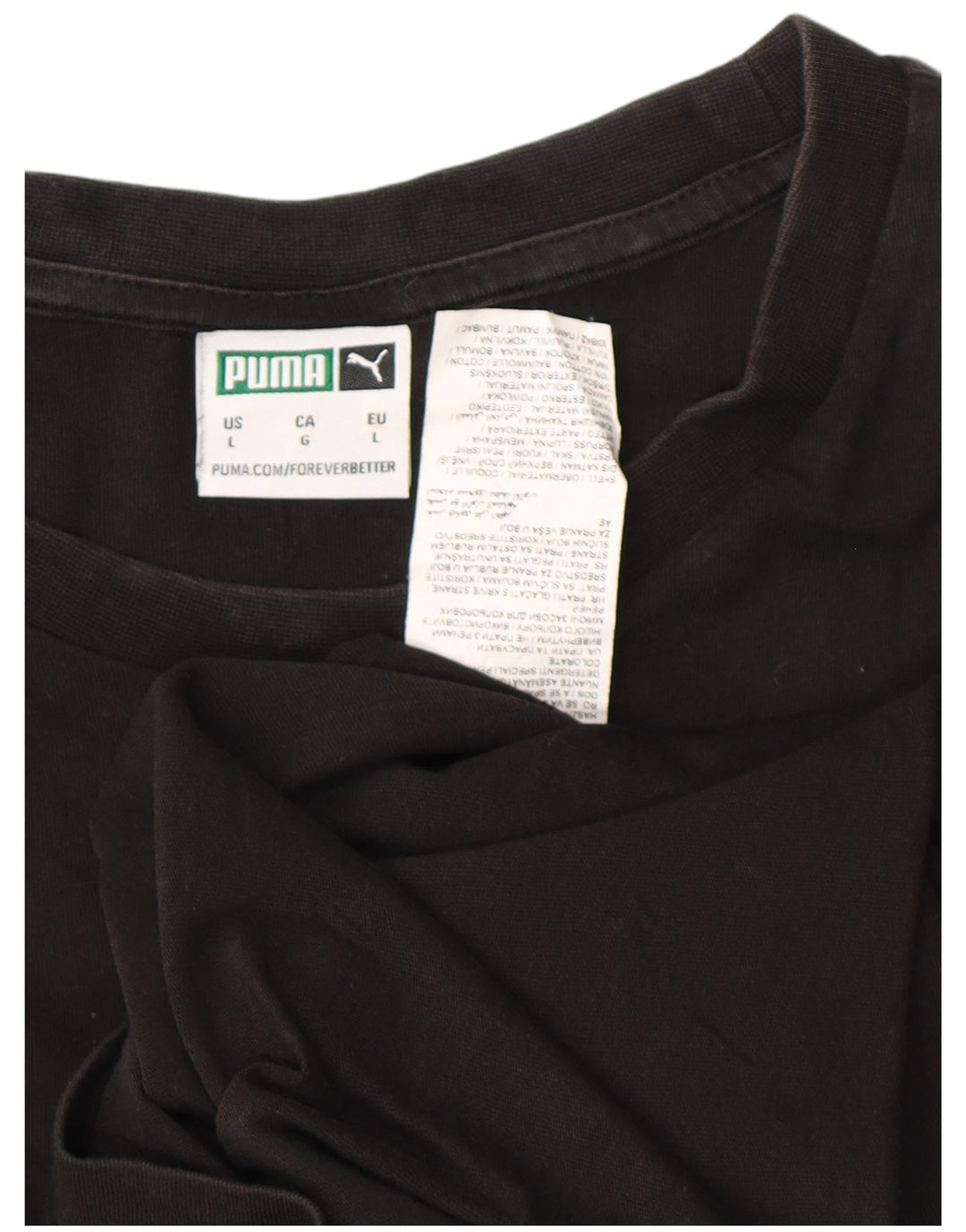 Puma Herre Grafisk T-Shirt Top Stor Sort Bomuld