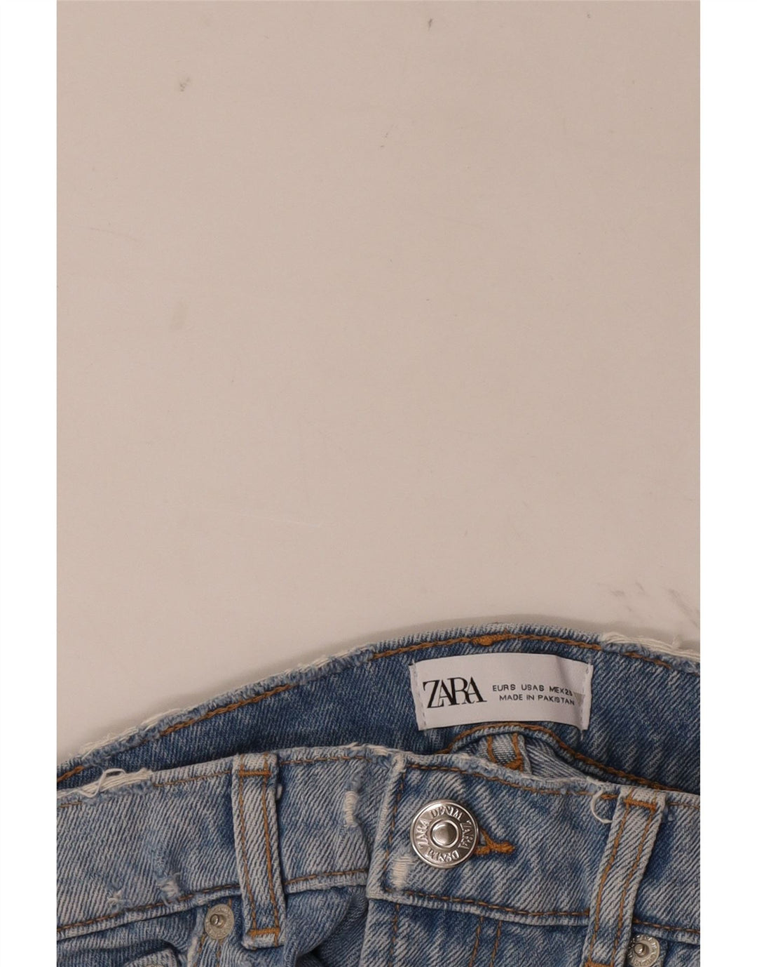 Zara Womens Distressed Denim Shorts Small W26 Blue