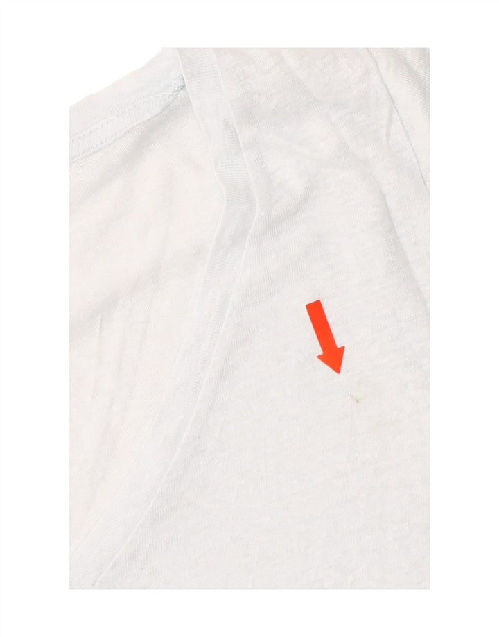 J. CREW Womens T-Shirt Top UK 10 Small Blue Linen Vintage J. Crew and Second-Hand J. Crew from Messina Hembry 