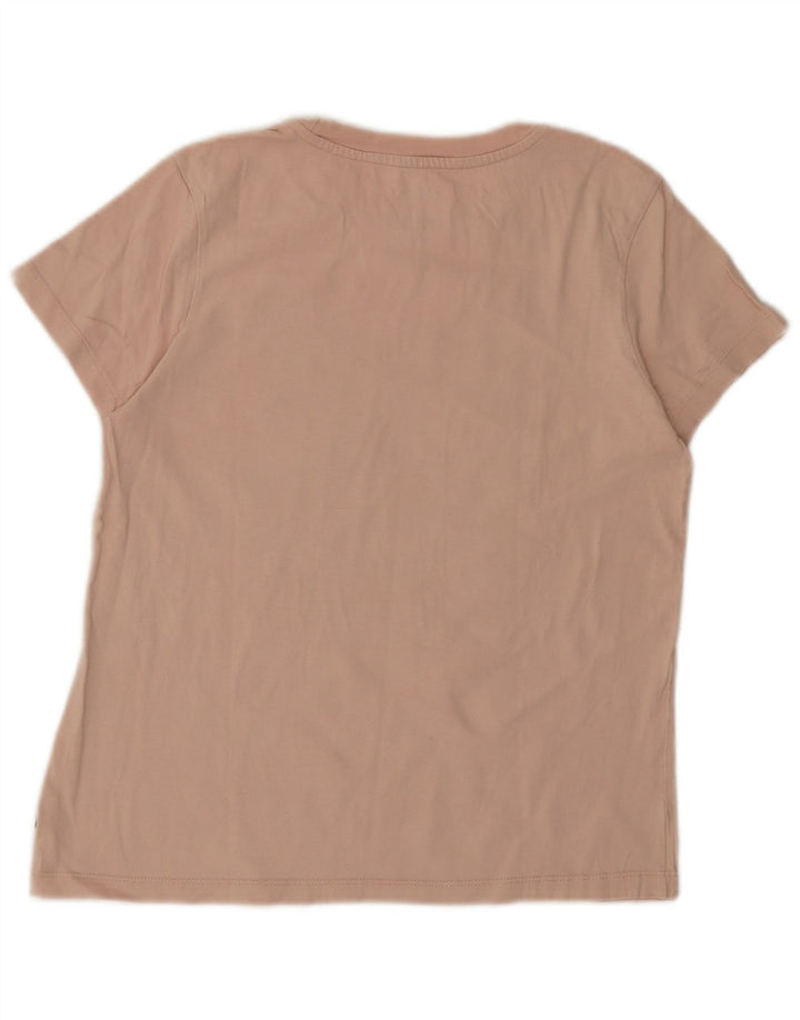 VANS Dame Grafisk T-Shirt Top UK 12 Medium Pink Bomuld