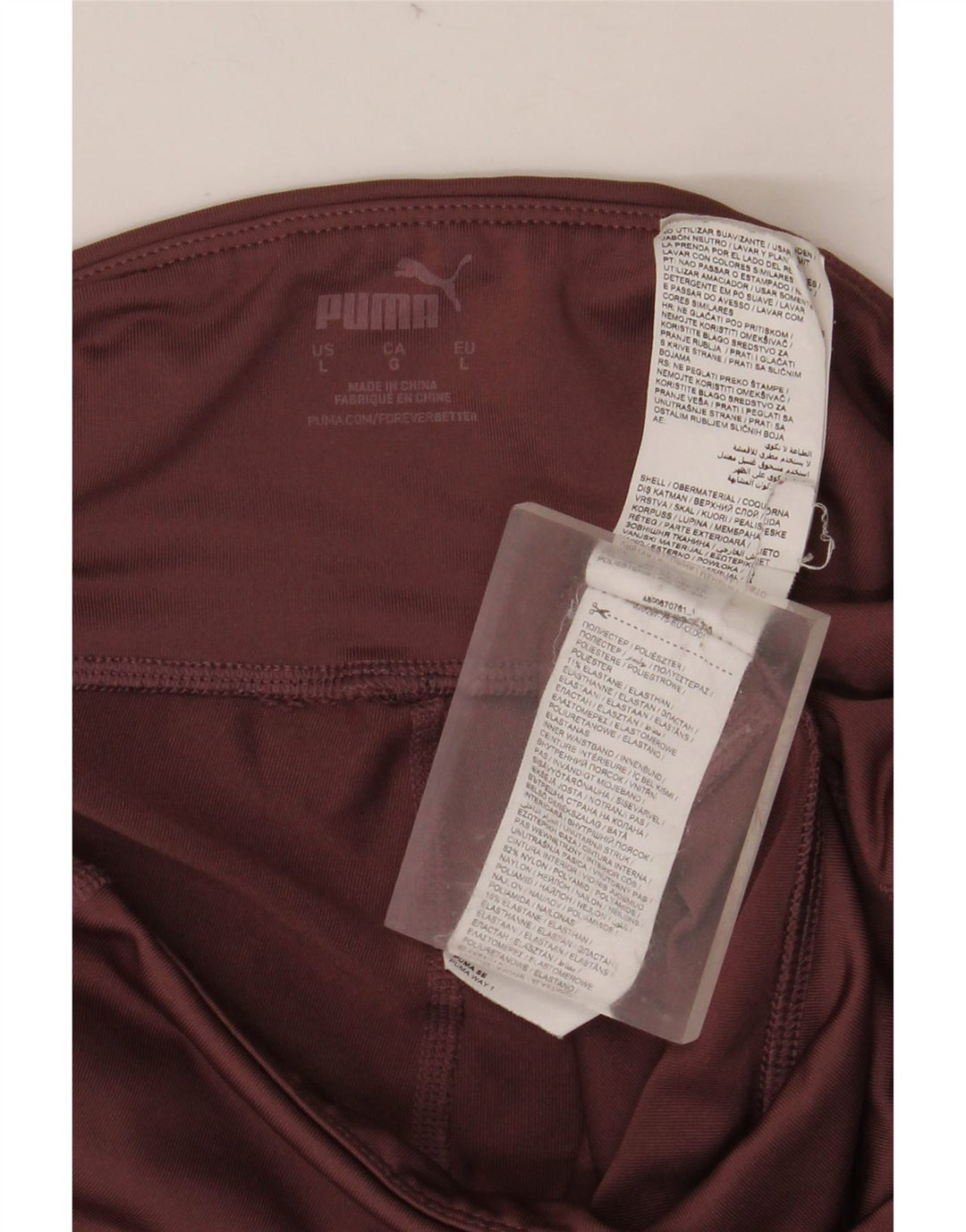 PUMA Womens Crop Leggings UK 16 Large Bourgogne Polyester