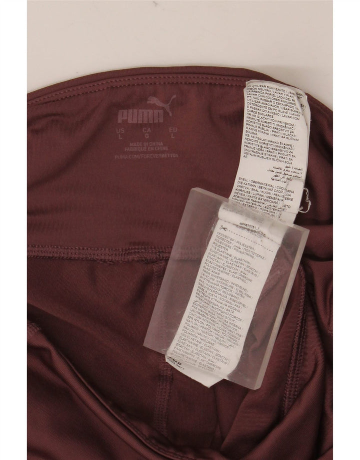 PUMA Womens Crop Leggings UK 16 Large Bourgogne Polyester