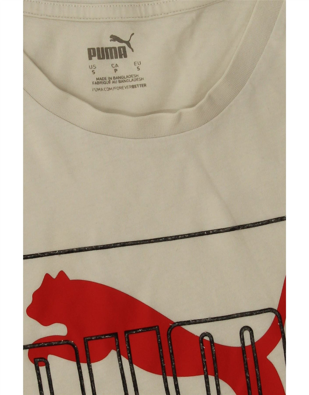 Puma Herre Grafisk T-Shirt Top Lille Hvid Bomuld