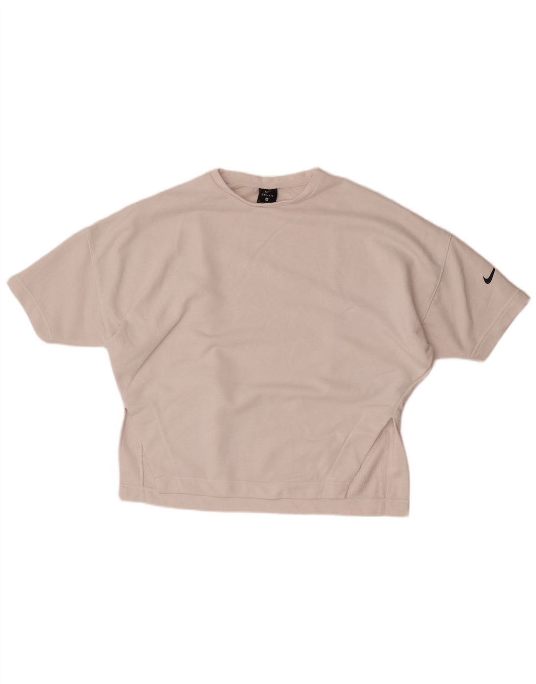 Nike Dame Dri Fit Oversized T-Shirt Top UK 14 Medium Hvid Bomuld