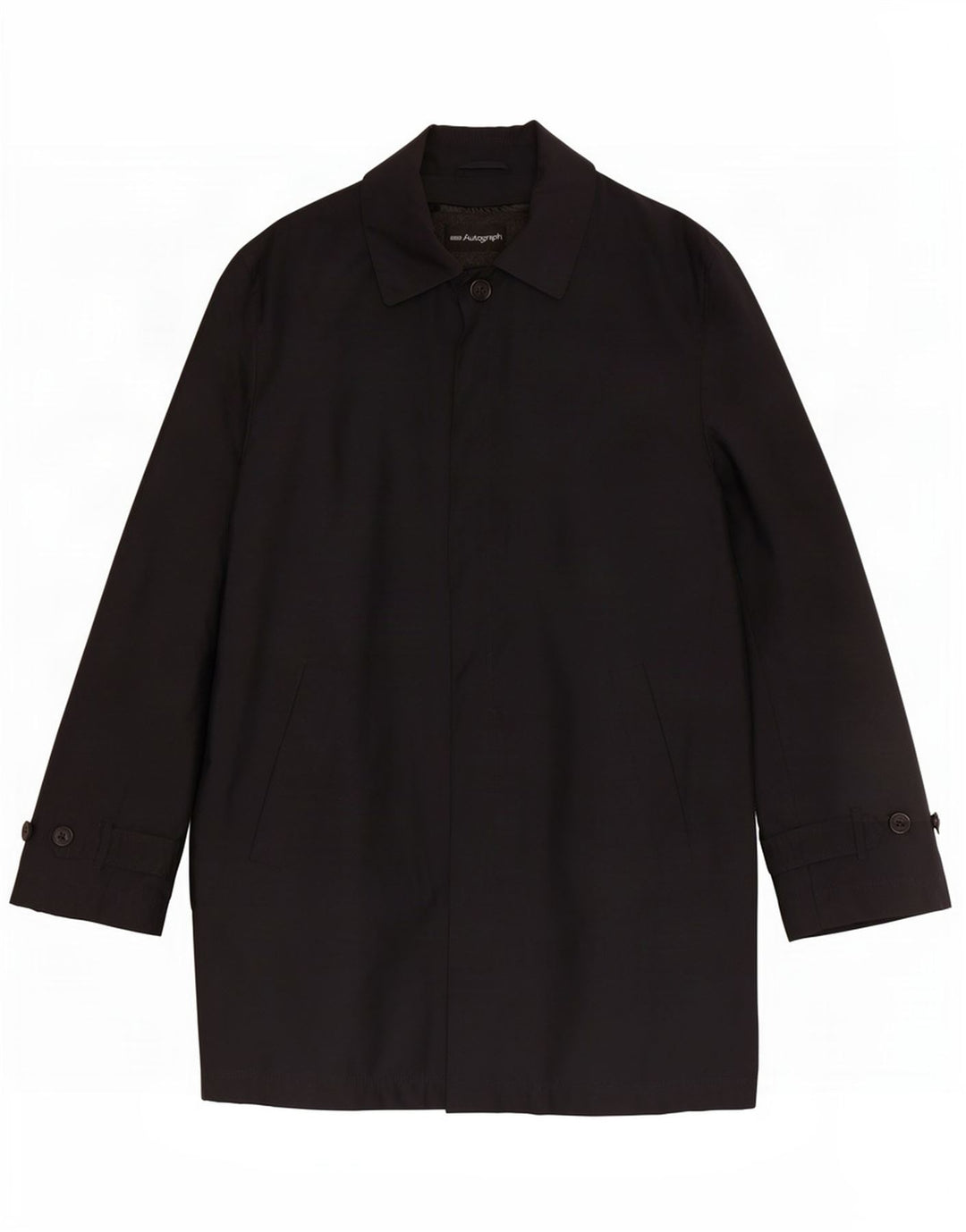 Marks & Spencer Herre Autograph Overfrakke UK 38 Medium Navy Blue Polyester