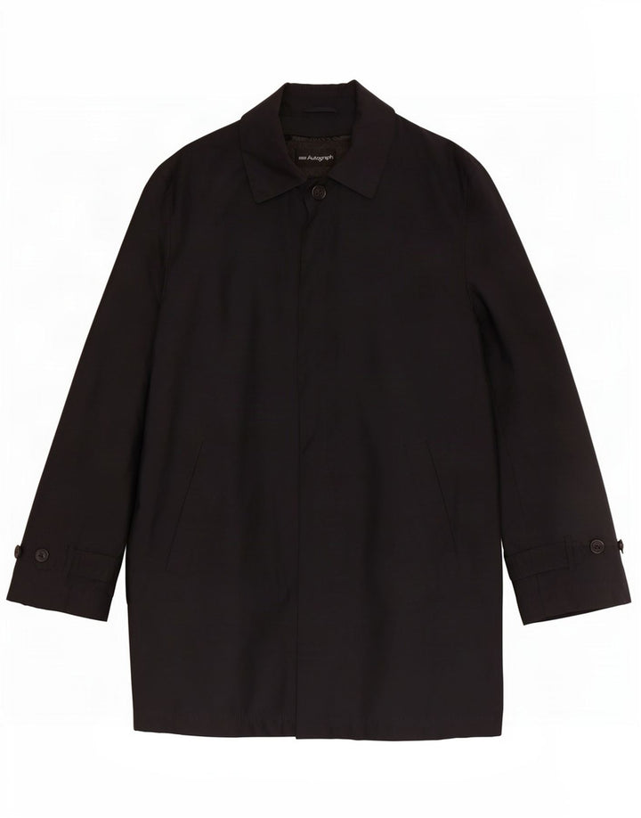 Marks & Spencer Herre Autograph Overfrakke UK 38 Medium Navy Blue Polyester