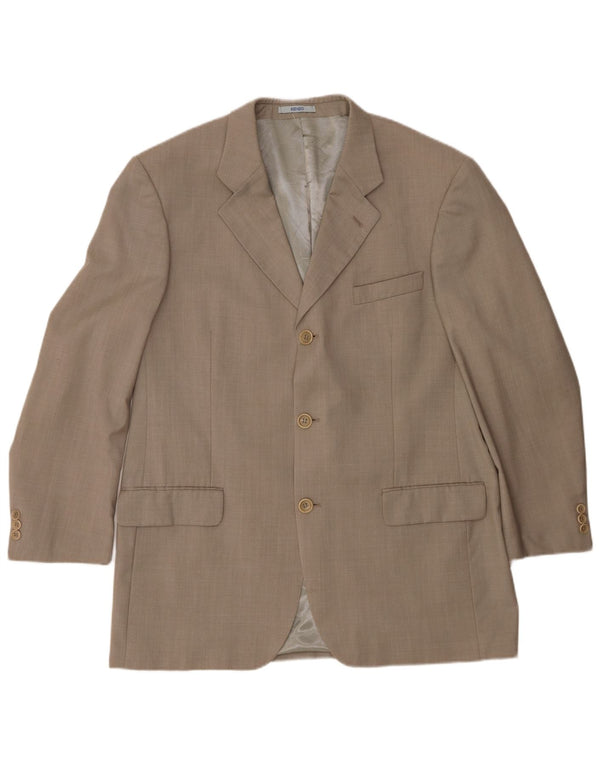 Kenzo Herre 3-knaps blazerjakke IT 56 3XL Beige Uld