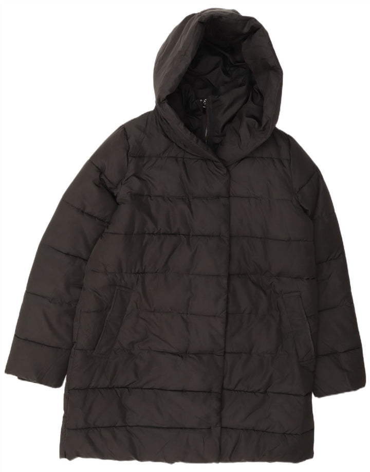 Hobbs Dame Hætte Polstret Frakke UK 12 Medium Sort Polyester