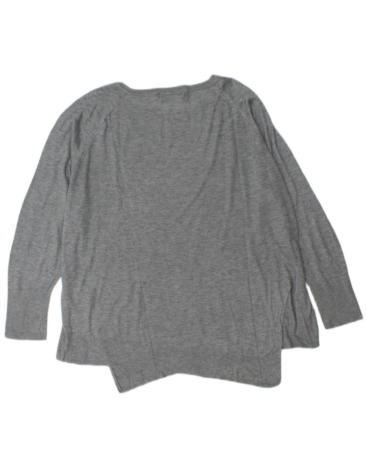 Zara Dame Oversized Boat Neck Jumper Sweater UK 16 Large Grey