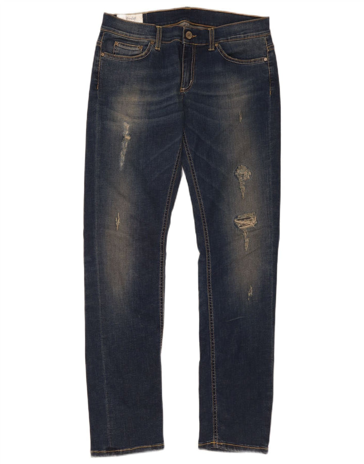 Dondup Dame Distressed Slim Jeans W32 L33 Blå Bomuld