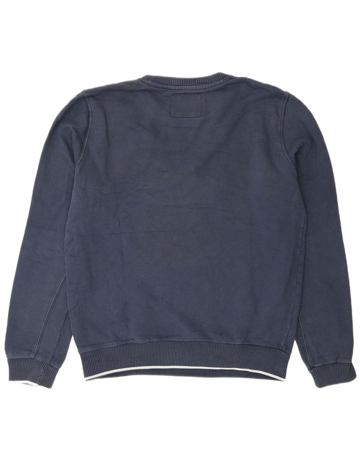 Woolrich Herre Grafisk Sweatshirt Jumper Stor Marineblå Bomuld