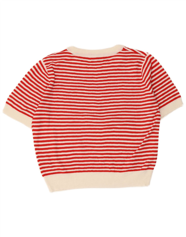 PEPALOVES Dame sweater med rund hals DK 14 Medium rød stribet