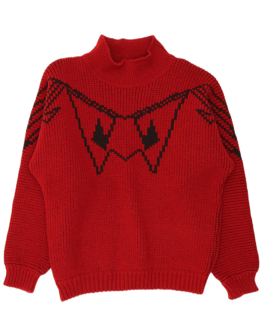 Lindbergh Herre Turtle Neck Jumper Sweater Stor Rød Geometrisk Uld