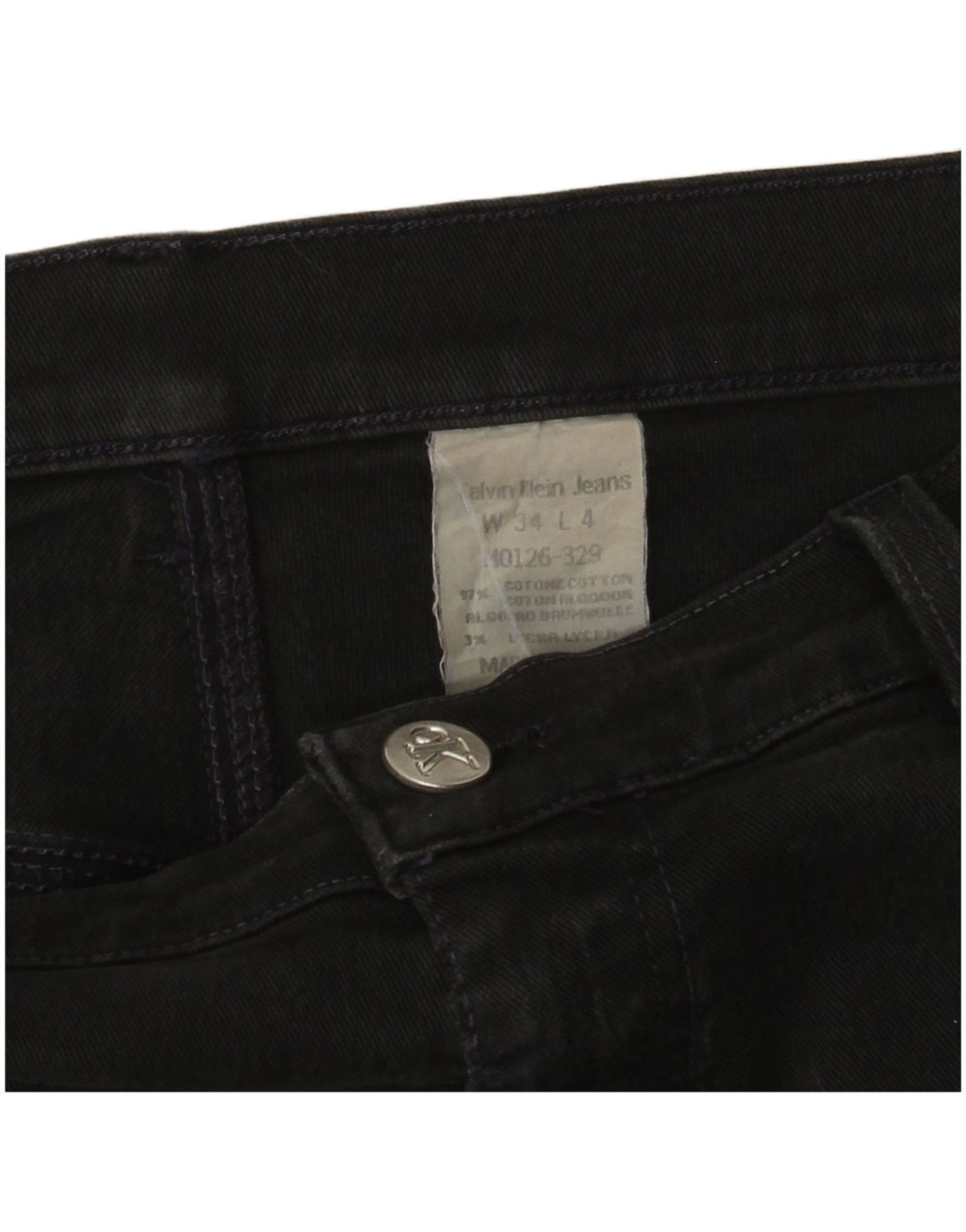Calvin Klein Jeans Dame Straight Jeans W34 L31 Sort Bomuld