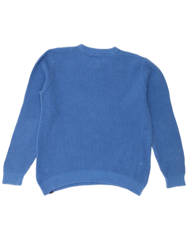 Fat Face Herre Regular Fit Crew Neck Jumper Sweater Stor Blå Bomuld