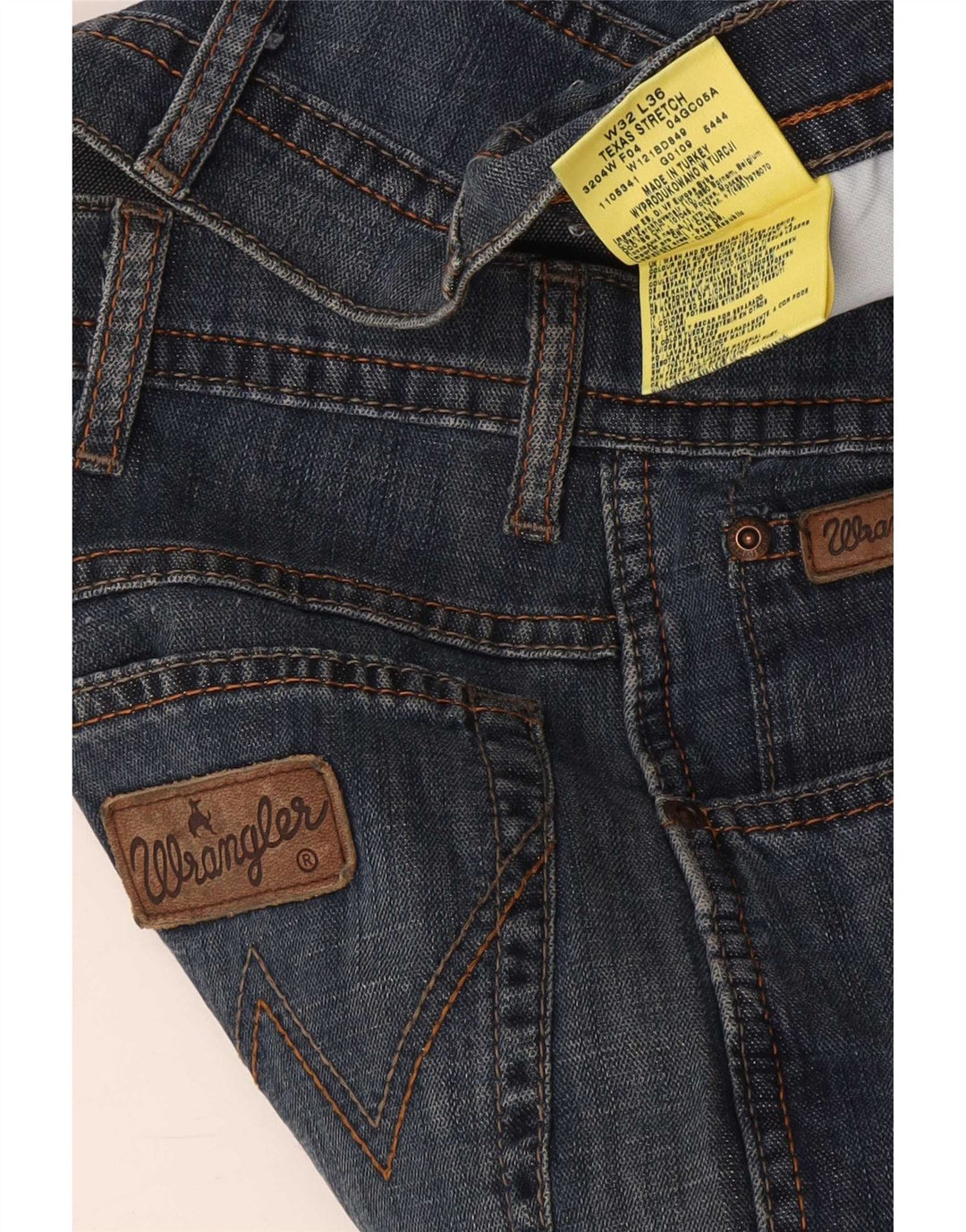 Wrangler Herre Texas Stretch Straight Jeans W32 L36 Blå Bomuld