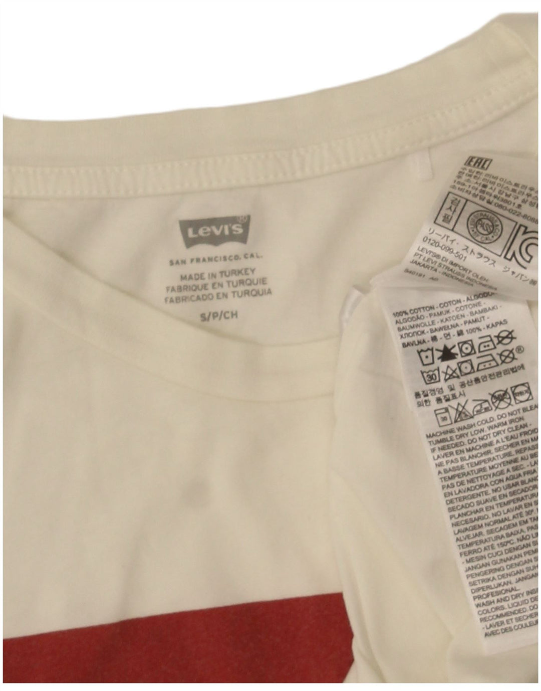 Levi's Grafisk T-shirt top til kvinder UK 8 Lille hvid bomuld