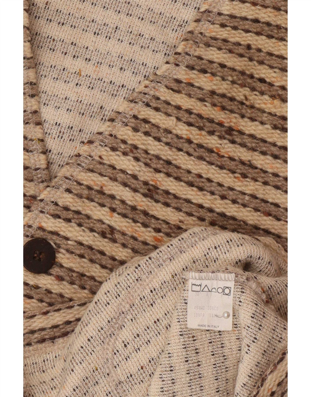 Wit Boy Herre ærmeløs cardigan sweater lille beige stribet uld