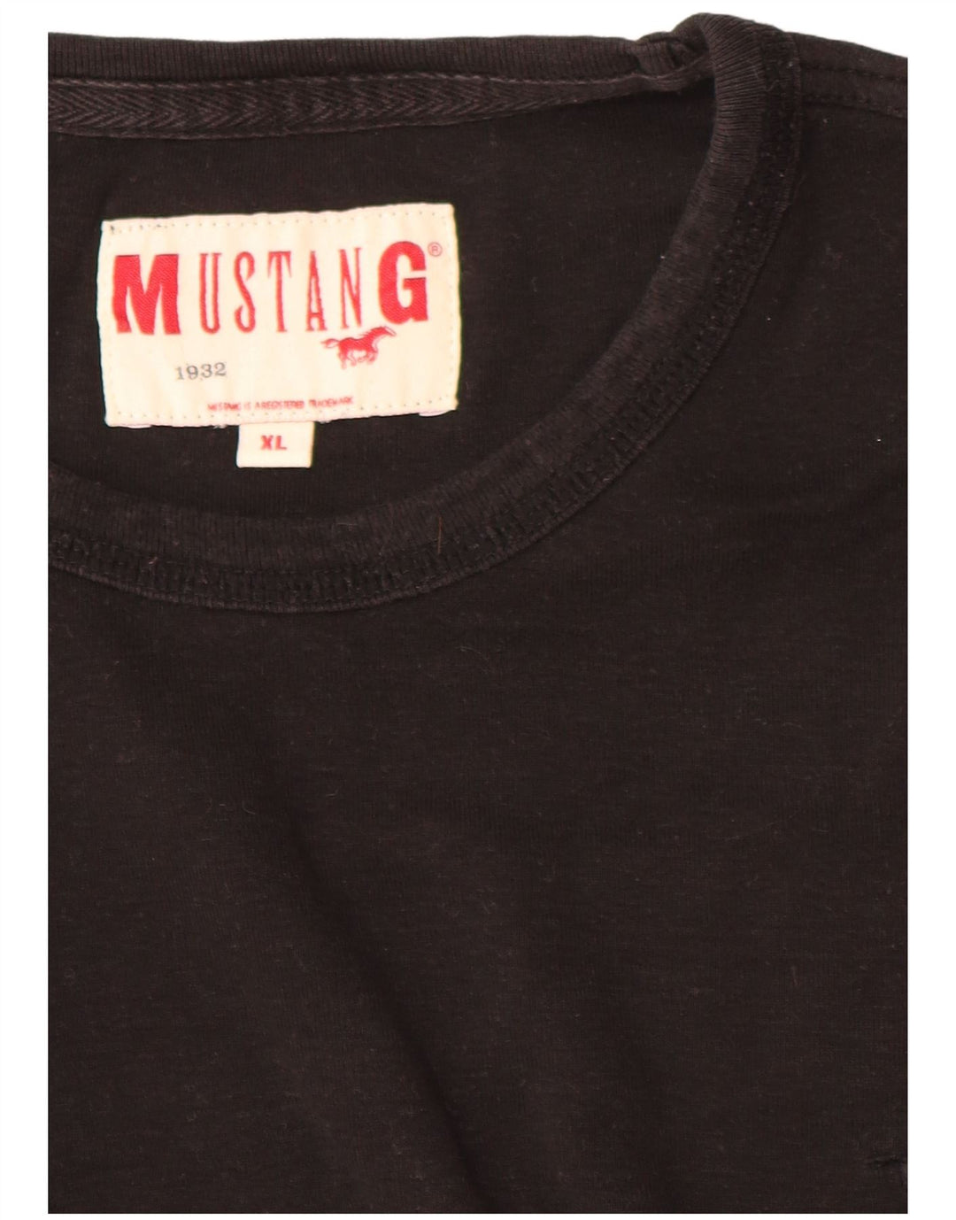 Mustang Herre T-Shirt Top XL Sort Bomuld