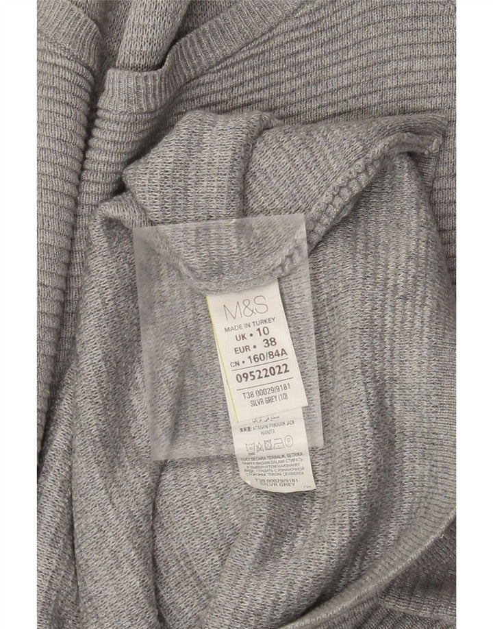 Marks & Spencer Dame Oversized Jumper Dress UK 10 Small Grey Viscose