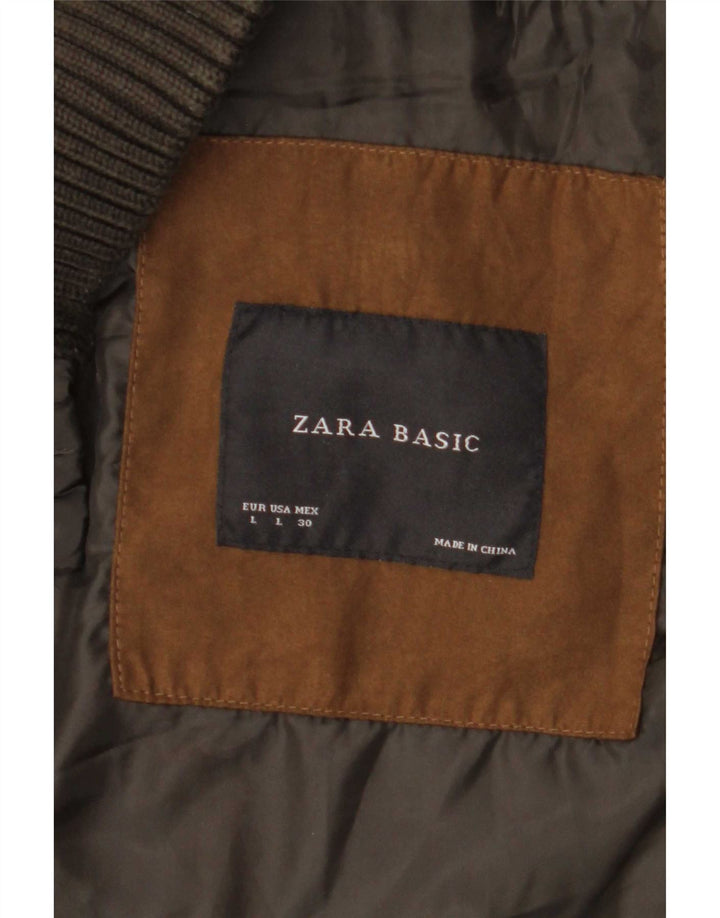 Zara Womens Quilted Gilet UK 14 Large Grå Polyester