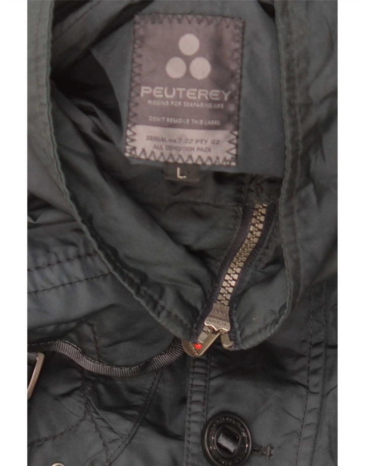 PEUTEREY Herre Utility Jacket UK 40 Large Grå Polyamid