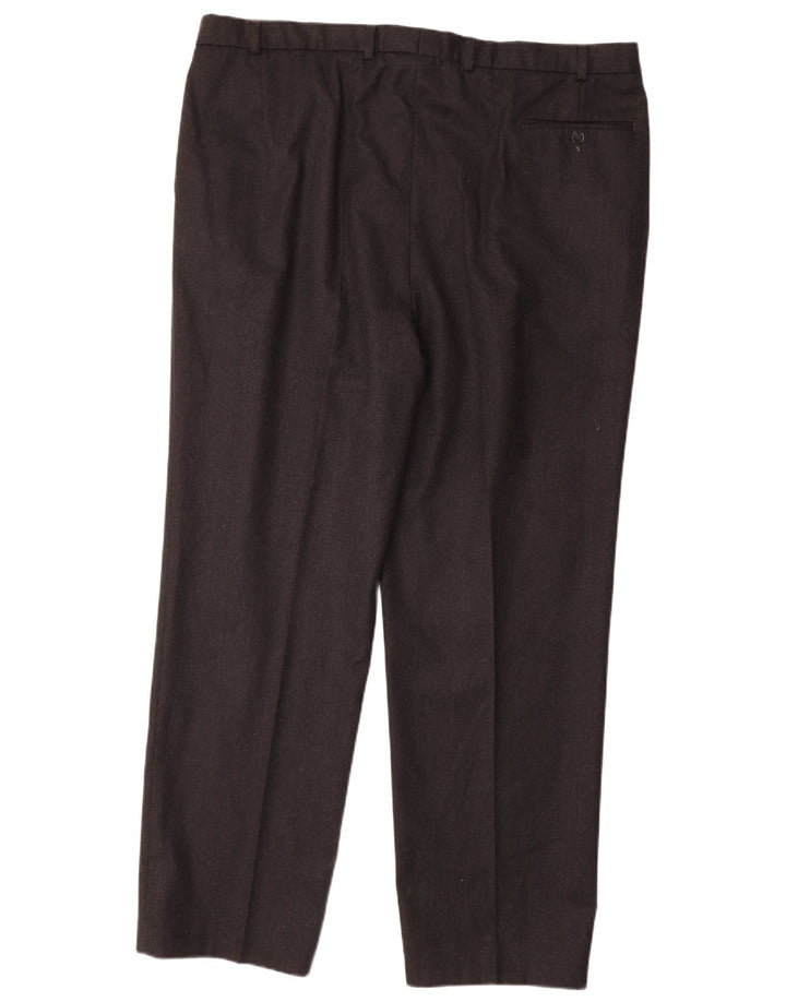 MARKS & SPENCER Herre Pegged Suit Bukser W44 L33 Sort Uld
