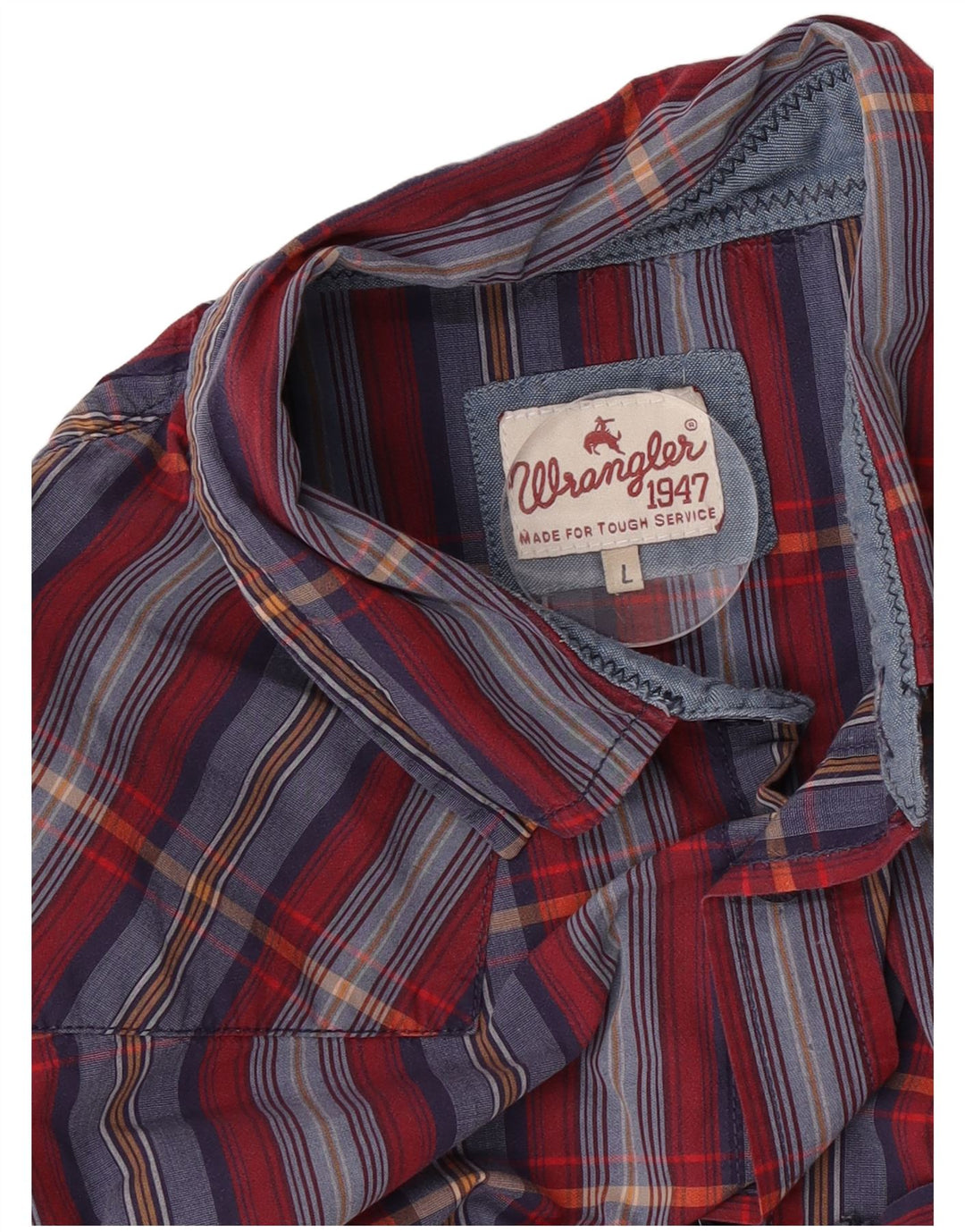Wrangler Flanellskjorte til mænd, stor blå ternet