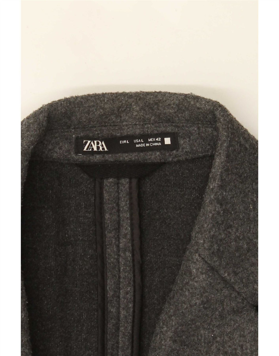 Zara Herre Overfrakke UK 40 Large Grå