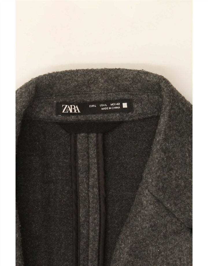 Zara Herre Overfrakke UK 40 Large Grå