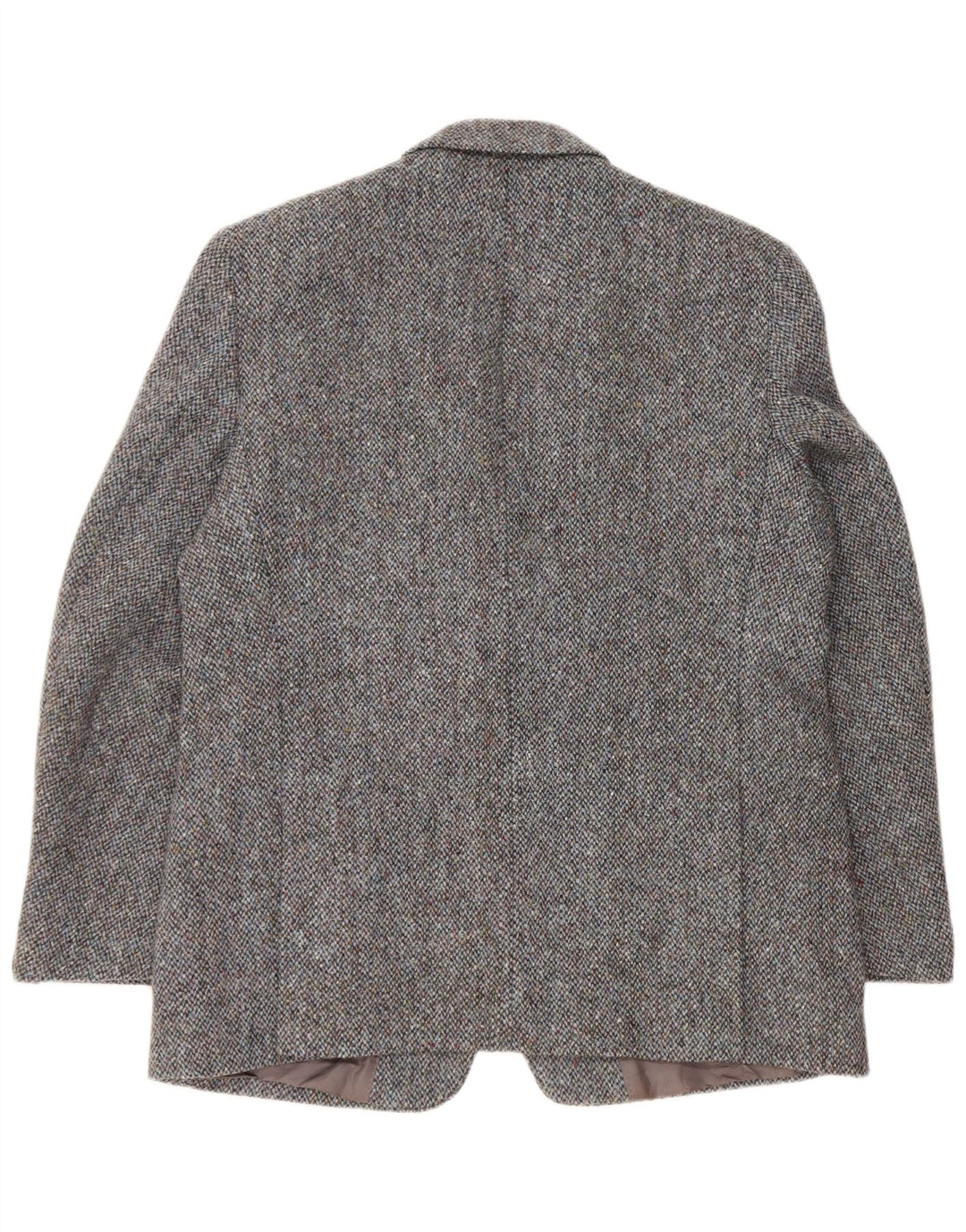 Harris Tweed Herre 2 Button Blazer Jacket UK 44 2XL Blå Flecked Wool