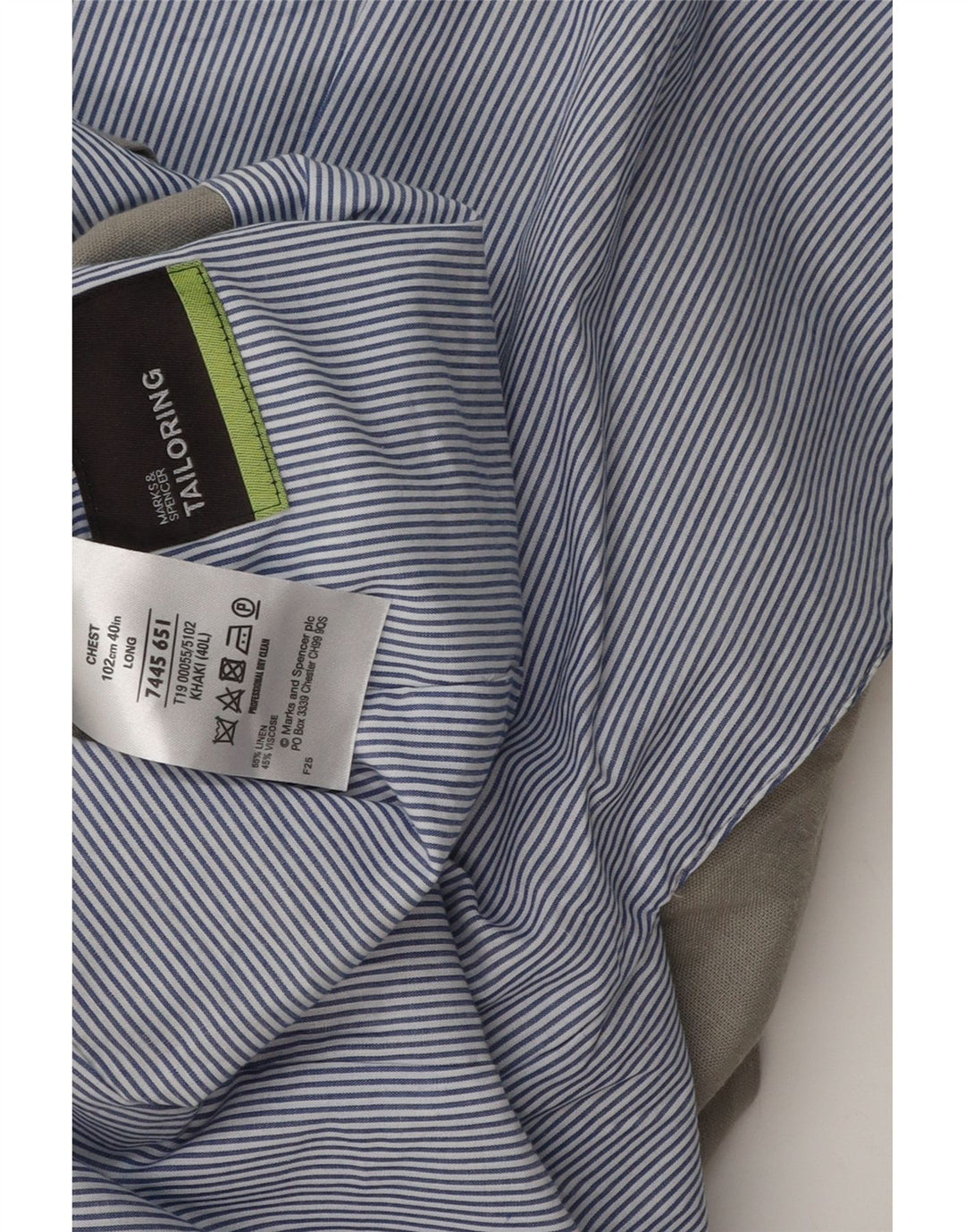 Marks & Spencer Herre 2-knaps blazerjakke UK 40 Large Grey Linen