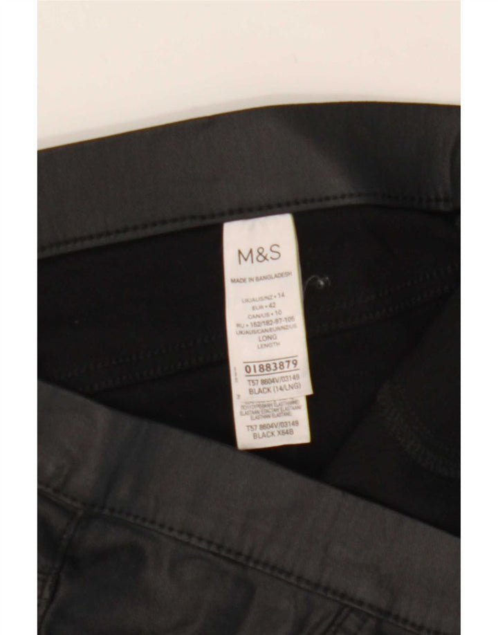 Marks & Spencer Womens Leggings UK 14 Large Black Viscose