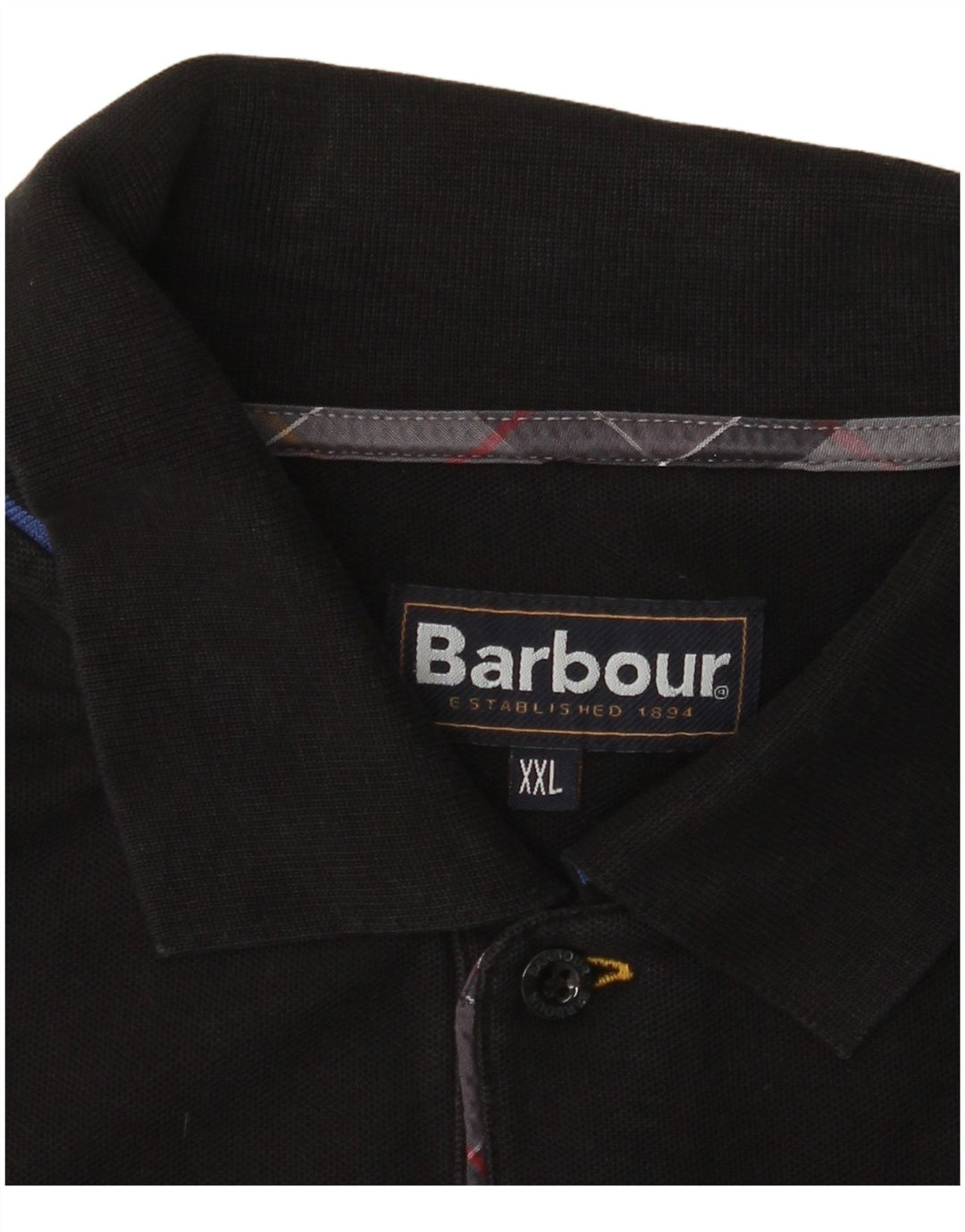 BARBOUR herre polo shirt 2XL sort bomuld