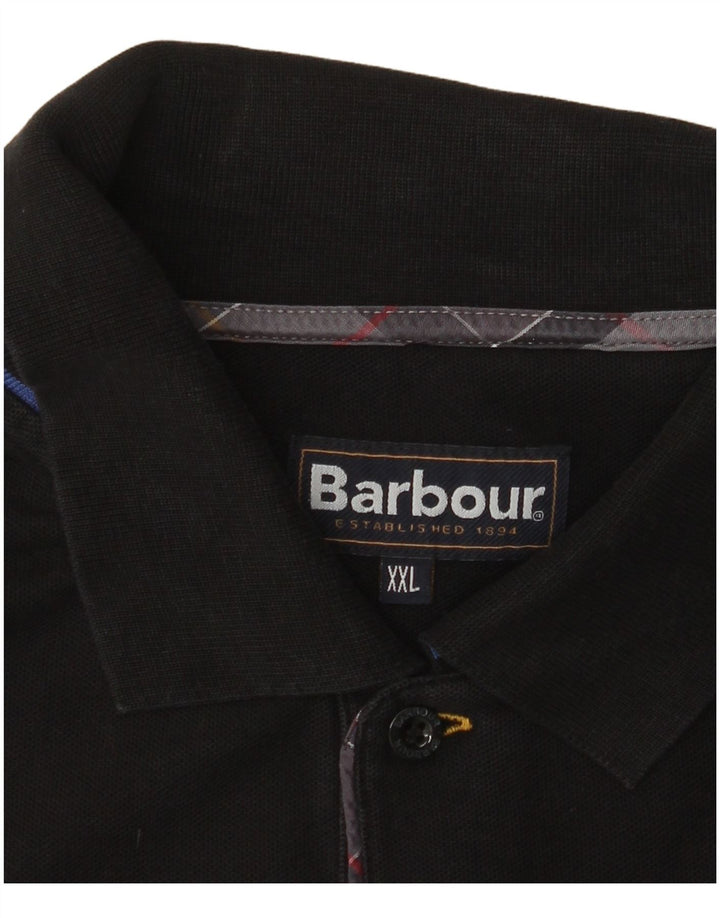 BARBOUR herre polo shirt 2XL sort bomuld