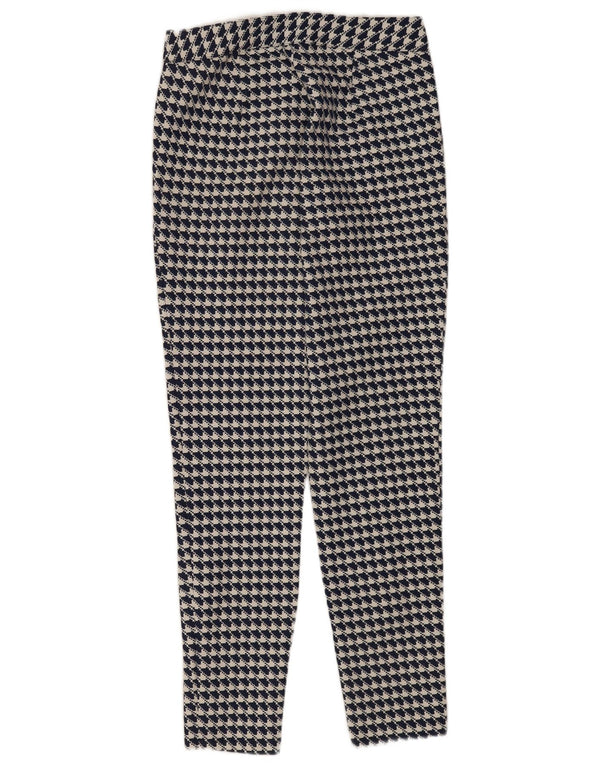 Zara Dame Slim Chino Bukser Small W26 L30 Navy Blue Geometric
