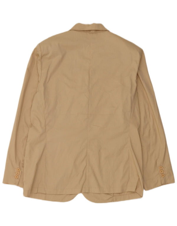 Ballon Dame 2 Button Blazer Jacket UK 18 XL Beige Bomuld